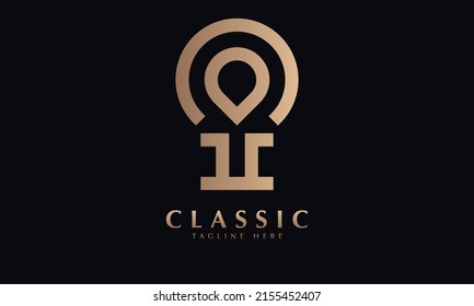 Alphabet I drop Vector monogram icon logo template
