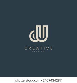 Alphabet DU UD letter modern monogram style logo vector element.