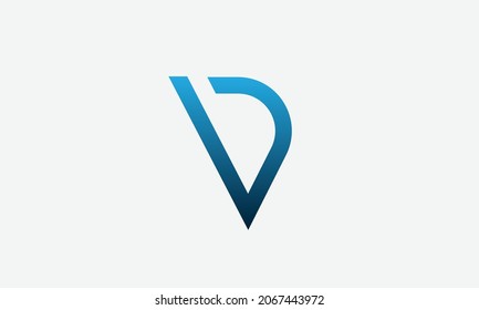 Alphabet DV or VD abstract monogram vector logo template