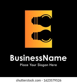 Alphabet E bulb letter vector logo template. suitable for business, education and arts