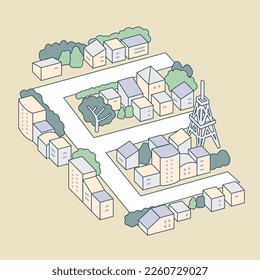 Alphabet "E" and the city
