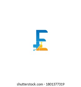 Alphabet E combina la plantilla de iconos cruzados de sanidad