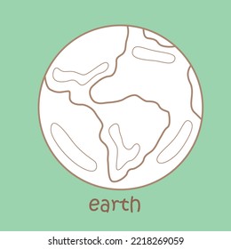 Alphabet E for Earth Digital Stamp