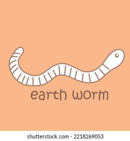 Alphabet E for Earth Worm Digital Stamp