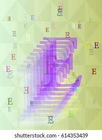 Alphabet E elements design