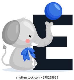 Alphabet E for elephant