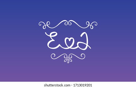 Alphabet E J Logo Couple Name Stock Vector Royalty Free 1713019201