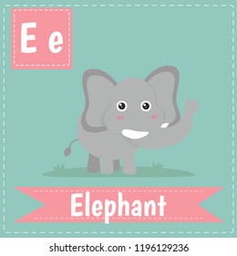 alphabet E letter flashcard
Elephant for kids learning English vocabulary.
Cute children ABC animal zoo.
Instruction media
Vector illustration.