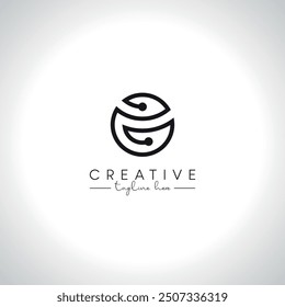 Alphabet E Letter Modern Technology Logo Design. Initial Digital Logo Vector Symbol.