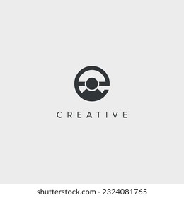 Alphabet E letter people logo vector template illustration.