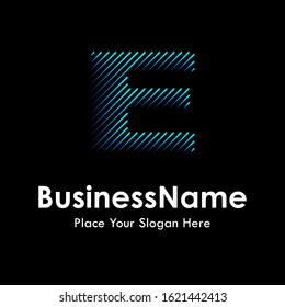 Alphabet E line style letters vector logo template. suitable for business, education and arts
