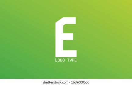 Alphabet E Logo Design On Green and Light Yellow Gradient Background