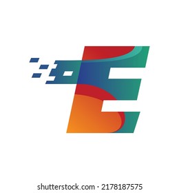 Alphabet E logo design vector template illustration with technology