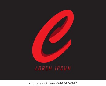 Alphabet 'E' logo design vector illustration. A-Z logo design, alphabet logo, letter symbol. Can use for logo, infographic, banner, poster, web design. Isolated on black background. 