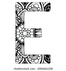 Alphabet e Mandala coloring book for kids