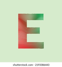 Alphabet E in Maschendesign-Premium-Vektorgrafik
