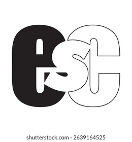 alphabet E S C logo vector icon