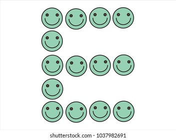 alphabet "E" is smile vector and font.