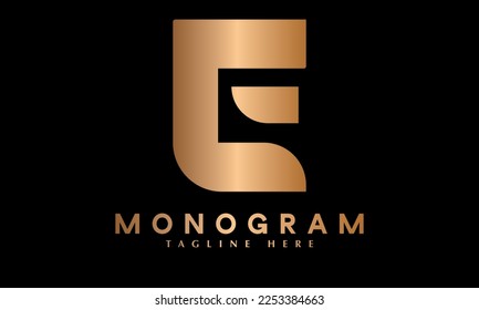 Alfabeto E diseño de letra de texto modelo de logotipo de vector monograma abstracto