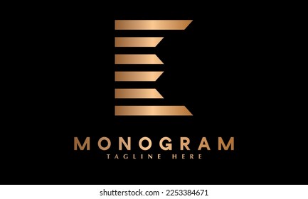 Alfabeto E diseño de letra de texto modelo de logotipo de vector monograma abstracto