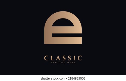 alphabet e vector logo monograme template