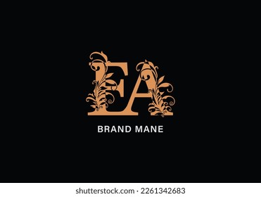 Plantilla de logotipo del vector de monograma de ilustraciones EA o AE de alfabeto