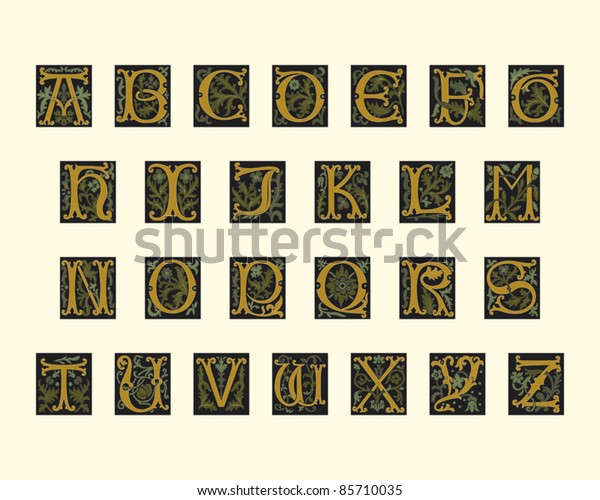 Alphabet Early 16th Century Editable Vector Stock Vector (Royalty Free ...
