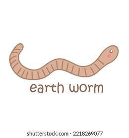 Alphabet A For Earth Worm Illustration Vector Clipart