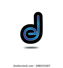 Alphabet ED , DE initial Letter  lowercase monogram Icon Logo vector illustration