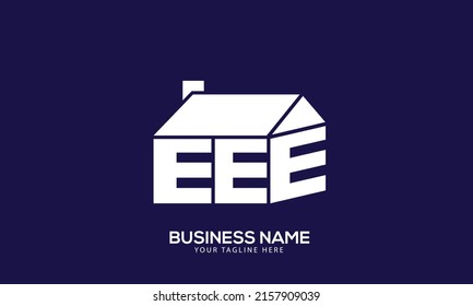 Alphabet EEE property home building monogram vector logo template