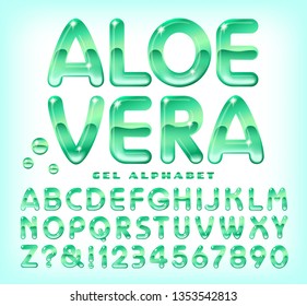 An alphabet with the effect of aloe vera gel