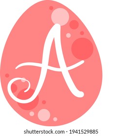 alphabet A in an egg for Easter festival