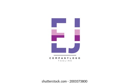 Alphabet EJ , JE , E , J  initial Letter Monogram Icon Logo vector illustration
