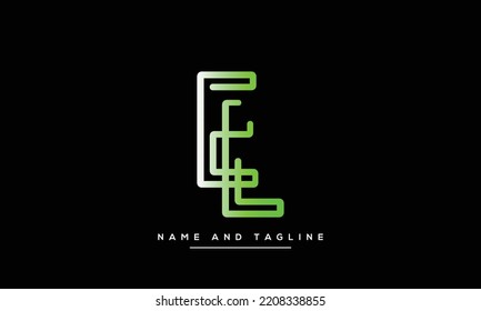 Alphabet EL or LE illustration monogram vector logo template