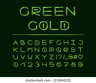 Alphabet elegant design. Luxury color style. Letters, numbers, punctuation marks. Monospaced font vector typography. Hand drawn. EPS10