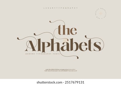 O alfabeto, letras elegantes alfabeto fonte tipografia fontes serif luxo fontes decorativo logotipo casamento vintage retro logotipo para marca