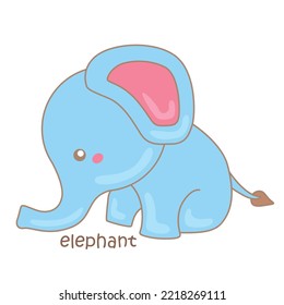 Alphabet A For Elephant Illustration Vector Clipart