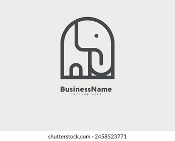 Alphabet A elephant logo design