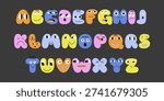 Alphabet with emotion faces. Cute character typography combining education, emotional intelligence and modern graphic design. Ideal for kids learning materials, posters and creative branding projects.
