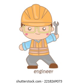 Alphabet A For Engineer Illustration Vector Clipart