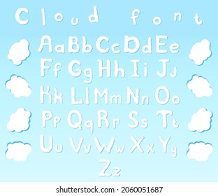 Alphabet English Cloud Set Airy Cloud Stock Vector (Royalty Free ...