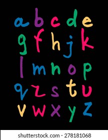 alphabet. English  color handwriting alphabet. 10 eps