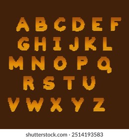 alphabet english  letter vector  set golden gradient mosaic   isolated 