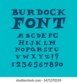 Alphabet of English modern fun font. Vector. A complete set of spiny letters. Freehand drawing. Accident font for headlines. Capital letters, Latin.