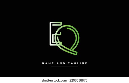 Alphabet EQ or QE illustration monogram vector logo template