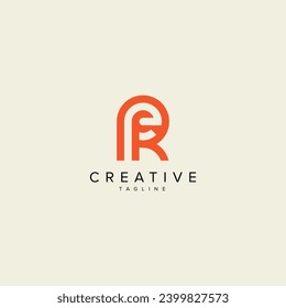 Alphabet RE ER letter modern monogram style logo vector element.