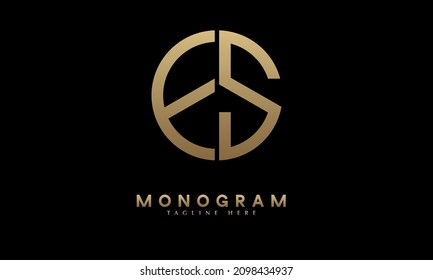 Alphabet ES or SE illustration monogram vector logo template in round shape