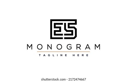 Alphabet ES or SE illustration monogram vector logo template