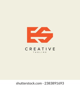 Alphabet ES SE letter modern monogram style logo vector template.