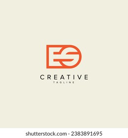 Alphabet ES SE letter modern monogram style logo vector template.